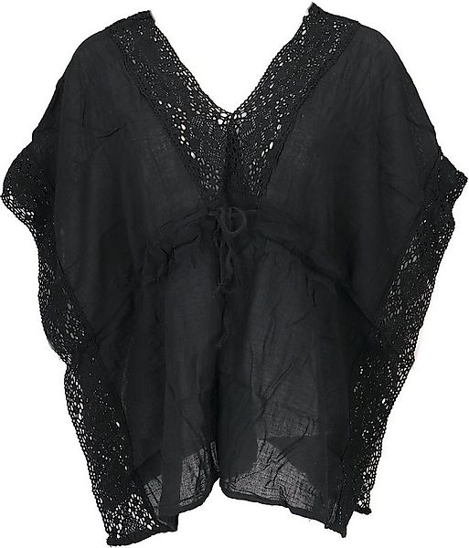 Guru-Shop Longbluse Kurze Kaftanbluse mit Spitze, Boho Kaftan -.. alternati günstig online kaufen