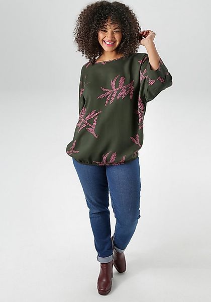 Aniston PLUS Schlupfbluse mit großflächigem Blumendruck günstig online kaufen
