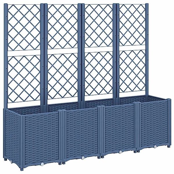 vidaXL Pflanzkübel mit Rankgitter Blaugrau 160x40x140 cm PP 367871 günstig online kaufen