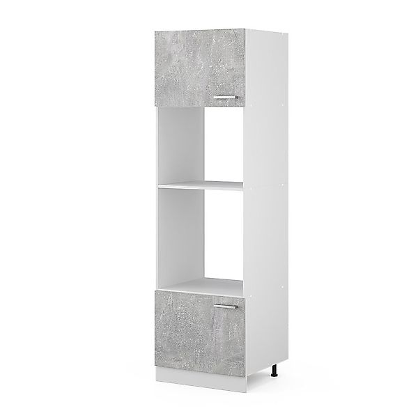 Vicco Mikrowellenumbauschrank R-Line, Beton/Weiß, 60 cm günstig online kaufen