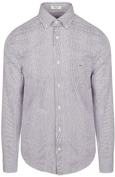 Gant Casual Hemd Poplin Blau Rot kariert  - Größe L günstig online kaufen