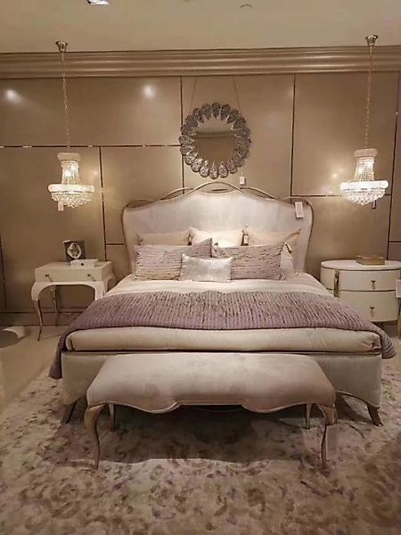 JVmoebel Bett, Design Bett Klassisch Schlafzimmer Betten Textil Hotel Polst günstig online kaufen