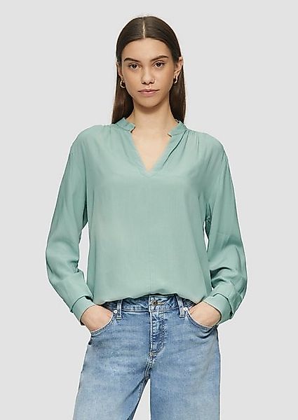 QS Langarmbluse Viskosebluse mit Smok-Detail an günstig online kaufen