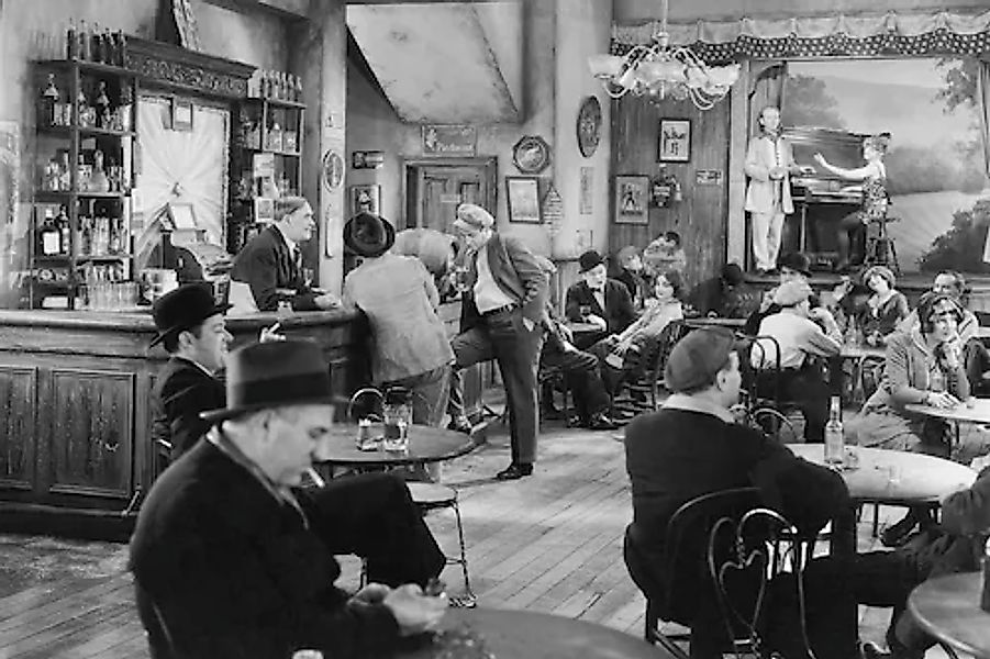 Papermoon Fototapete »VINTAGE BAR-SCHWARZ WEIß WANDTAPETE RETRO DESIGN DEKO günstig online kaufen