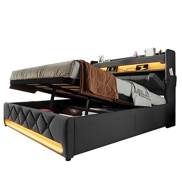 BlingBin Polsterbett Boxspringbett Stauraumbett (1-tlg., Einzelbett 90×200, günstig online kaufen