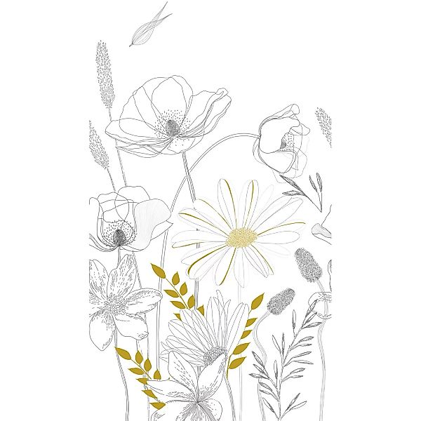 AS-Creation Fototapete Vlies Blumen Weiß-Grau günstig online kaufen