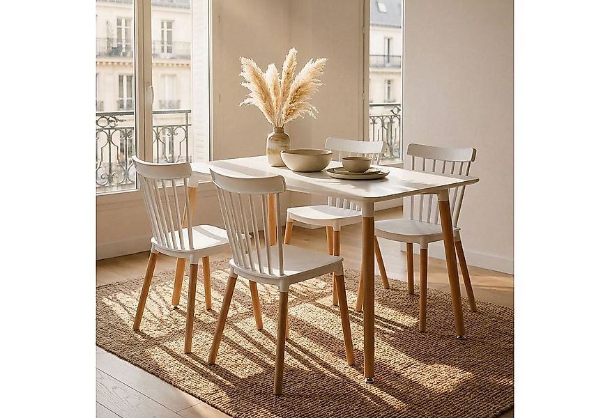 IDIMEX Essgruppe SHANNON/RAVI, Esstisch klein 120x70 cm mit 4 Stühlen aus M günstig online kaufen