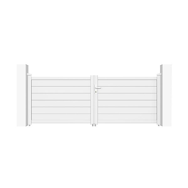 Casanoov Flügeltor 3M Eiger H 115Cm & 2 Pfosten H 166Cm Aluminium Weiß günstig online kaufen