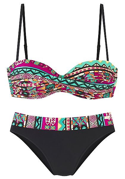 Buffalo Bügel-Bandeau-Bikini mit farbenfrohen Design günstig online kaufen