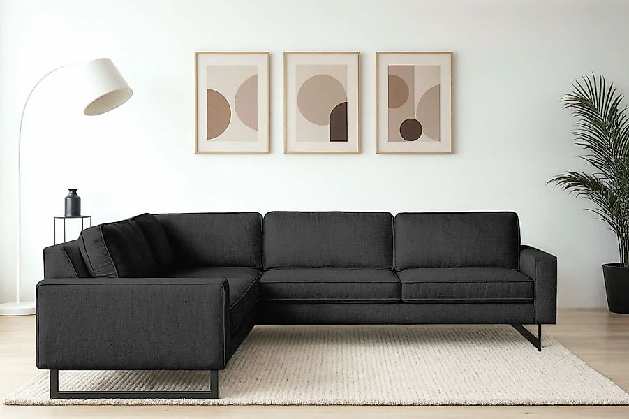 PLACES OF STYLE Ecksofa "Pinto, XXL, 250/290 cm, langer Schenkel, Ottomane" günstig online kaufen