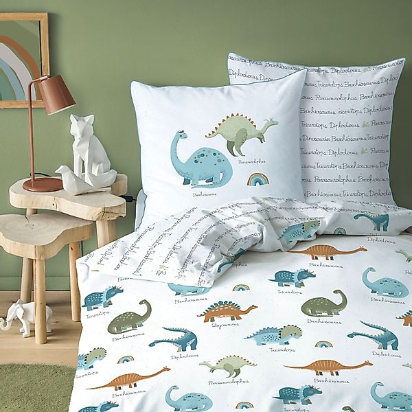 MTOnlinehandel Bettwäsche Dinosaurier Dino Tiere 135x200 günstig online kaufen