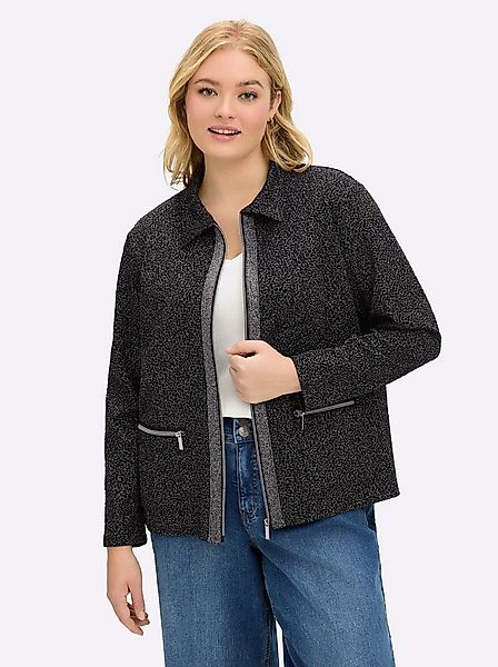 Sheego Shirtjacke Sweatjacke Langarm günstig online kaufen