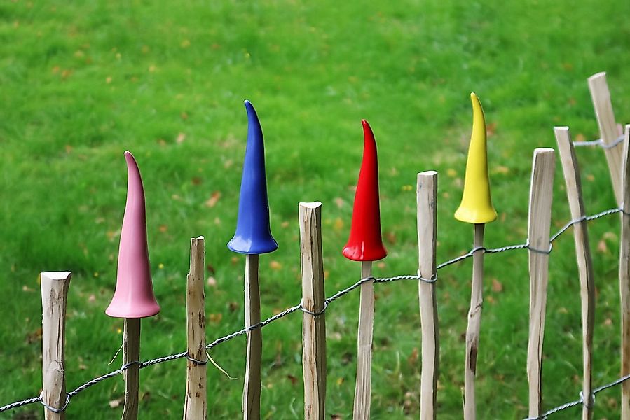 BURI Dekobaum 12x Zaunhocker Mütze Keramik Dekoration Garten Figur Pfosten günstig online kaufen