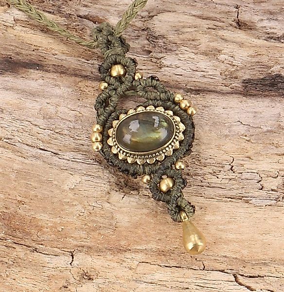 Guru-Shop Perlenkette Boho Makramee Halskette, Unikat günstig online kaufen