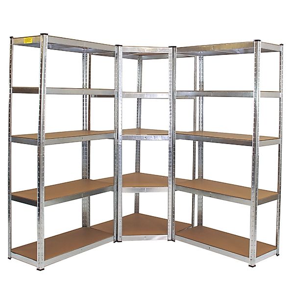 TRUTZHOLM Regalsystem 3 Teilig 1 Eckregal Und 2 Schwerlastregale 180x90x40 günstig online kaufen