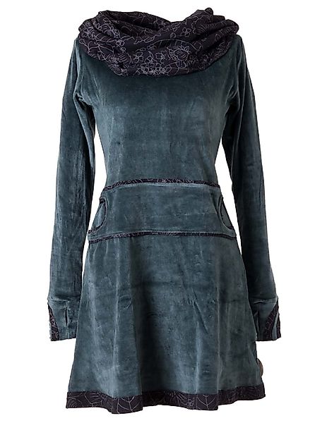 Vishes Midikleid Samtkleid warm mit großem günstig online kaufen