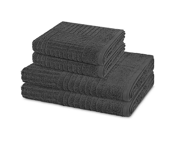 ROSS Handtuch Set Carre, Walkfrottee (Spar-Set, 4-St), 2 X Handtuch 2 X Dus günstig online kaufen