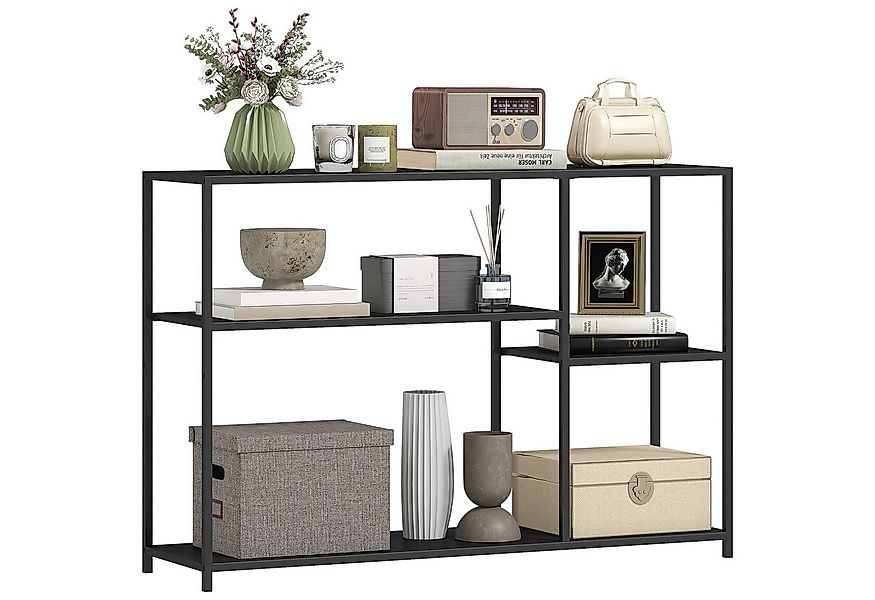 HOMCOM Konsolentisch Schmaler Sofatisch mit 4 Ebenen (mit Stahlrahmen, 1-St günstig online kaufen