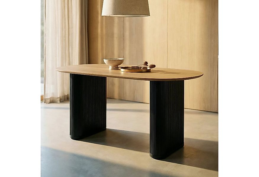 IDIMEX Esstisch MAXIM, moderner Esszimmer 160 x 90 cm Tisch oval mit Lamell günstig online kaufen