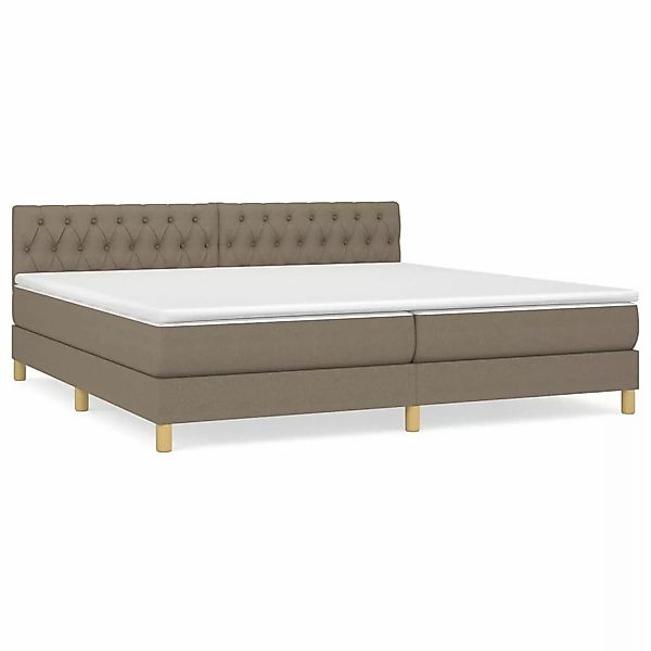 vidaXL Boxspringbett mit Matratze Taupe 200x200 cm Stoff1389643 günstig online kaufen