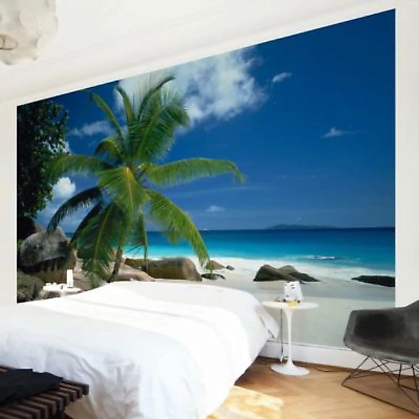 Bilderwelten Fototapete Strand Traumstrand blau Gr. 384 x 255 günstig online kaufen