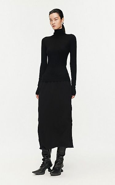 JNBY Strickpullover Damen Slim Strickpullover mit hohem Stehkragen Schwarz günstig online kaufen