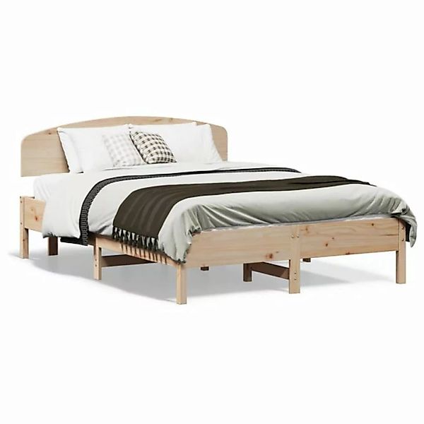 vidaXL Bett Massivholzbett mit Kopfteil 140x190 cm Kiefer günstig online kaufen