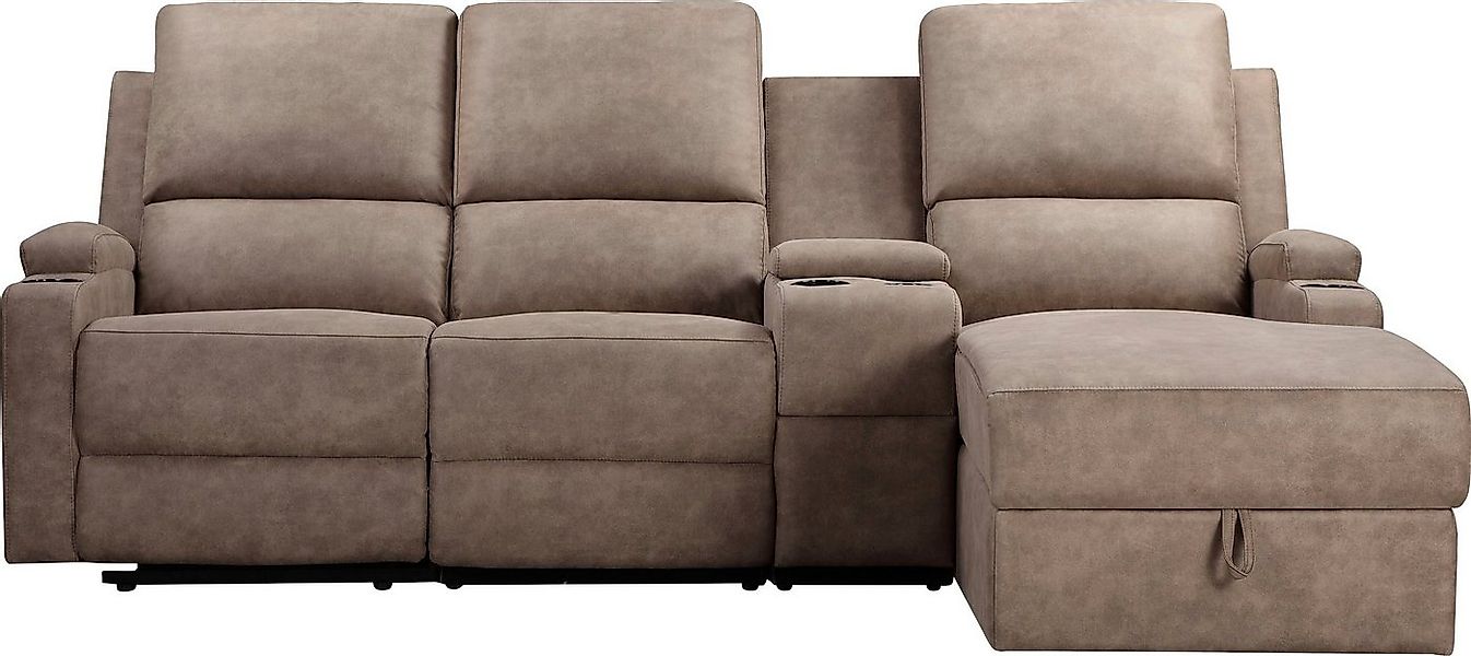Home affaire Ecksofa NAPORI Multimediasofa, 3er Kinosessel XXL, L-Form, 3 B günstig online kaufen