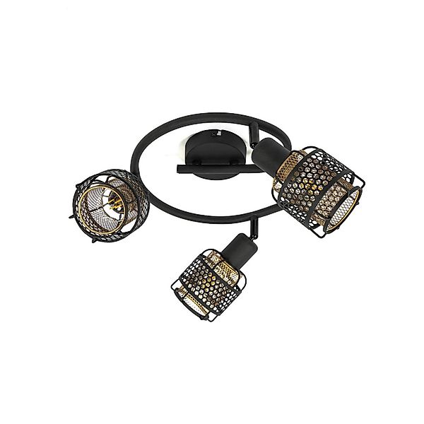 Lindby Deckenlampe Eudoria 10010497 Modern in Schwarz aus Metall 3-flammig günstig online kaufen