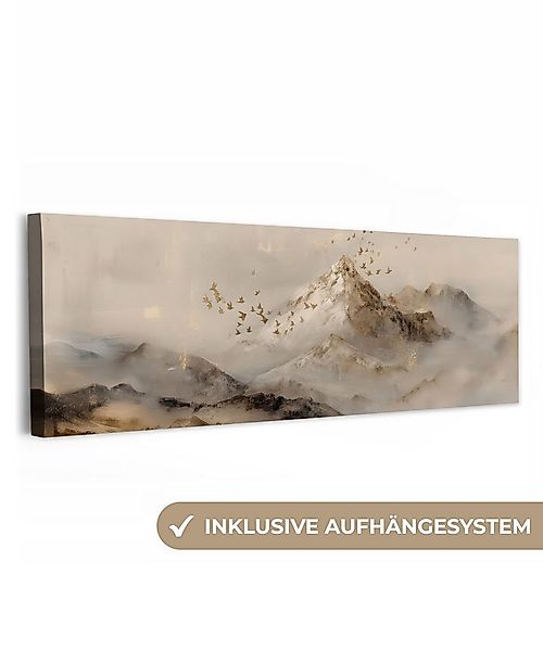 OneMillionCanvasses® Leinwandbild Panorama Berglandschaft - Nebel - Pinsels günstig online kaufen