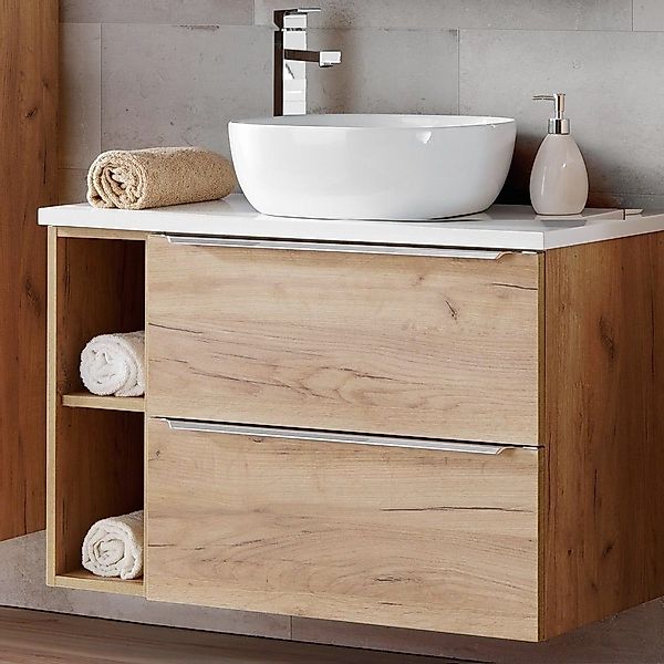 Lomadox Waschtisch TOSKANA-56, 80cm mit Keramik-Aufsatzbecken günstig online kaufen