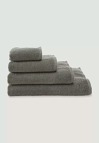 hessnatur Frottee-Handtuch feiner Streifen aus Bio-Baumwolle - grau - Größe günstig online kaufen
