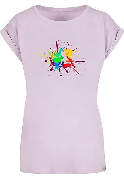 Merchcode T-Shirt Merchcode Damen Ladies Color Splash Player Extended Shoul günstig online kaufen