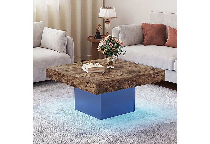 radelldar Couchtisch Wohnzimmertisch mit led beleuchtung hautänhliche textu günstig online kaufen