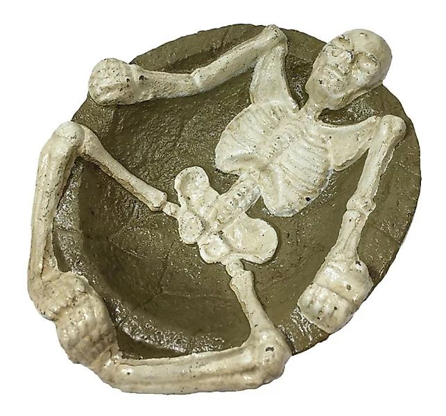 Aschenbecher mit Skelett Halloween Gusseisen Gothic Totenkopf günstig online kaufen