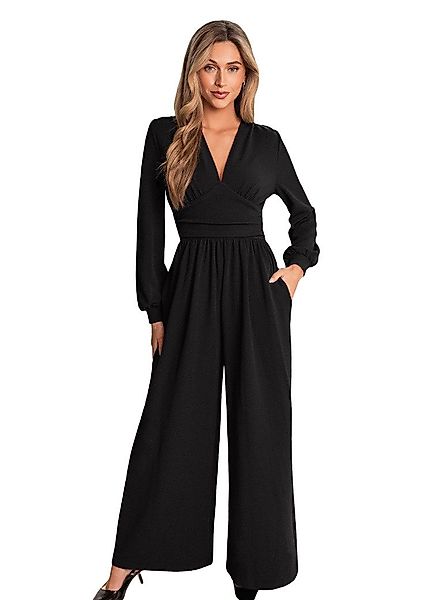 Cupshe Jumpsuit V-Ausschnitt tiefe Ärmel Rüschen günstig online kaufen