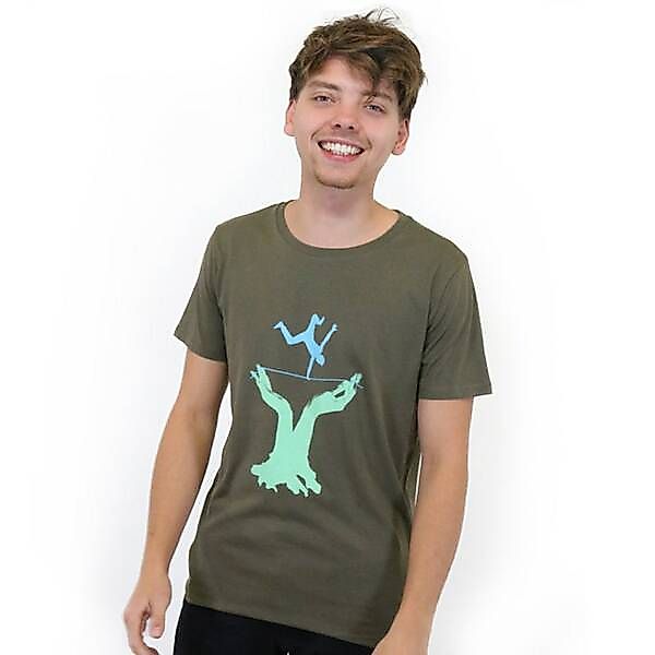T-shirt "Slackline", Herrenshirt, Bedruckt, Siebdruck, Bio-baumwolle günstig online kaufen