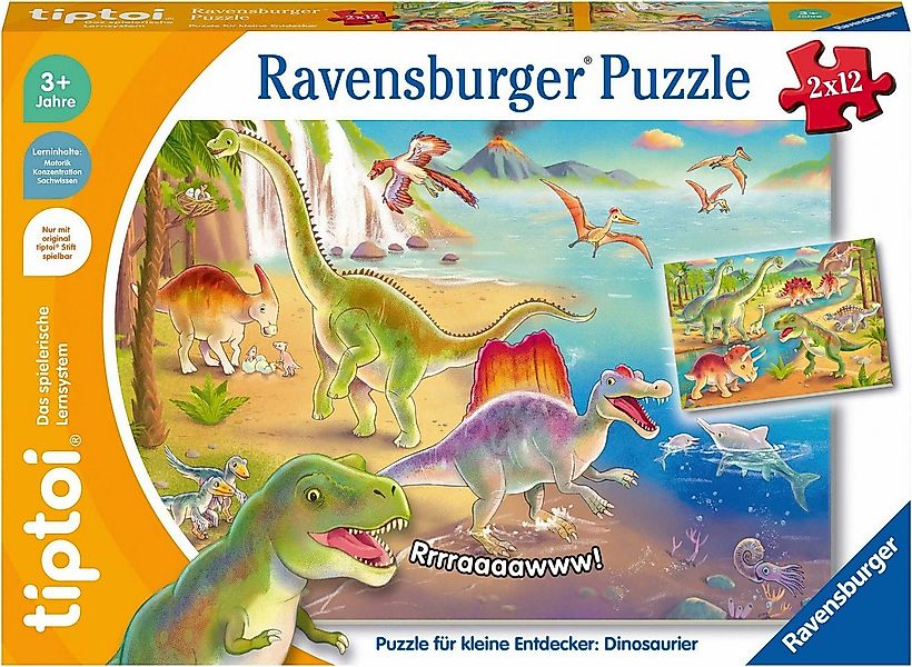 Ravensburger Puzzle tiptoi® Puzzle für kleine Entdecker: Dinosaurier, 24 Pu günstig online kaufen