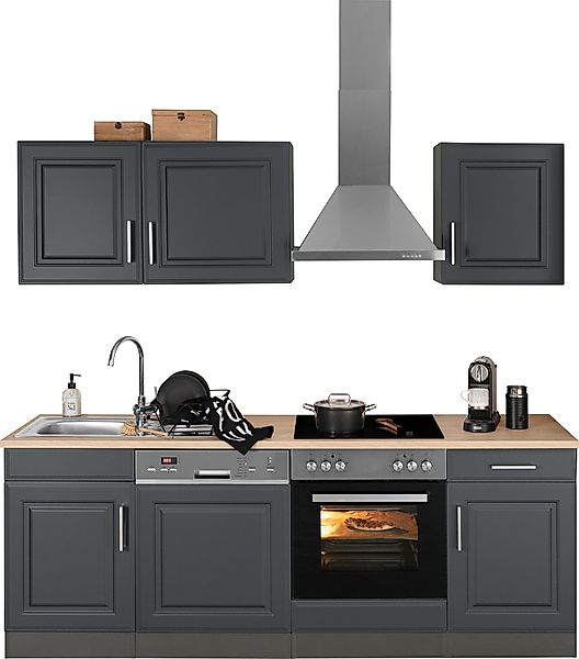 HELD MÖBEL Küchenzeile "Stockholm", Breite 220 cm, mit hochwertigen MDF Fro günstig online kaufen