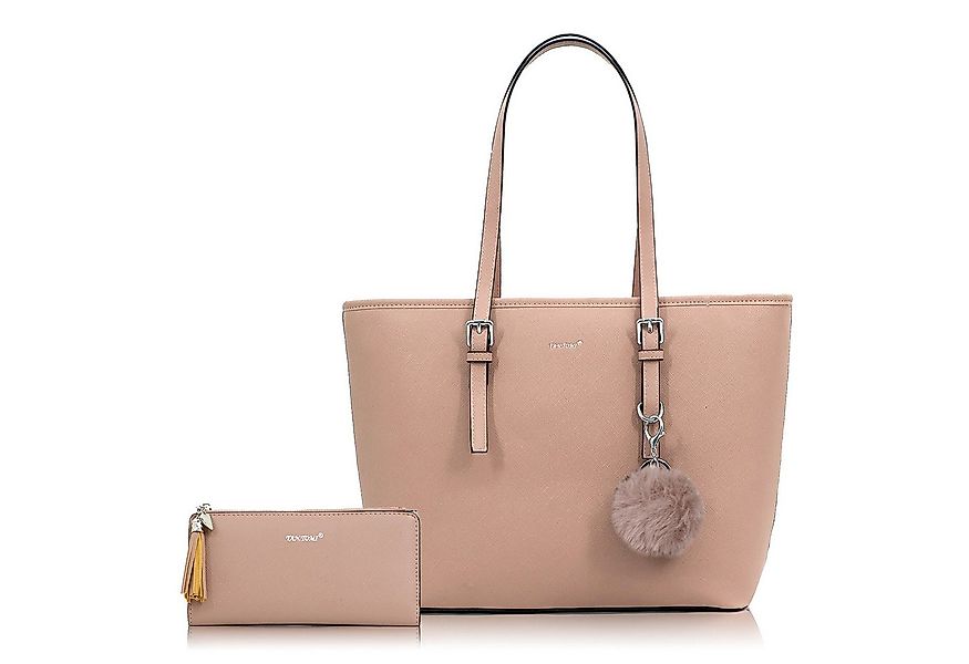 TAN.TOMI Shopper Handtasche Damen mit Geldbörse und Schlüsselanhänger, Groß günstig online kaufen