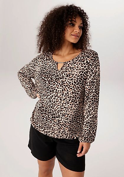 Aniston PLUS Langarmshirt In trendigem Leoprint - NEUE KOLLEKTION günstig online kaufen