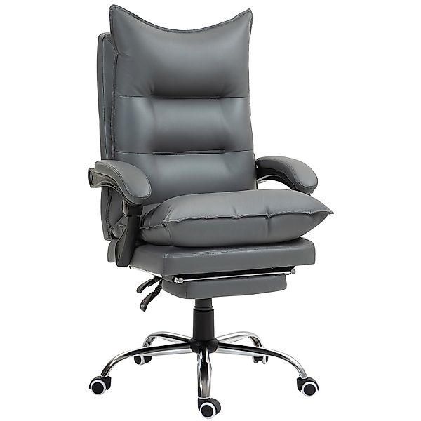 Vinsetto Bürostuhl Kunststoff Kunstleder Dunkelgrau 66B x 72T x 122-130H cm günstig online kaufen