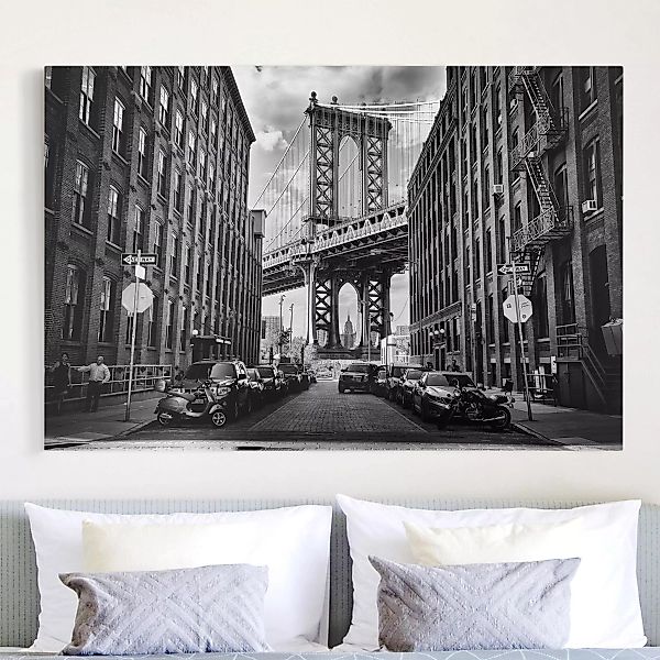 Leinwandbild New York - Querformat Manhattan Bridge in America günstig online kaufen