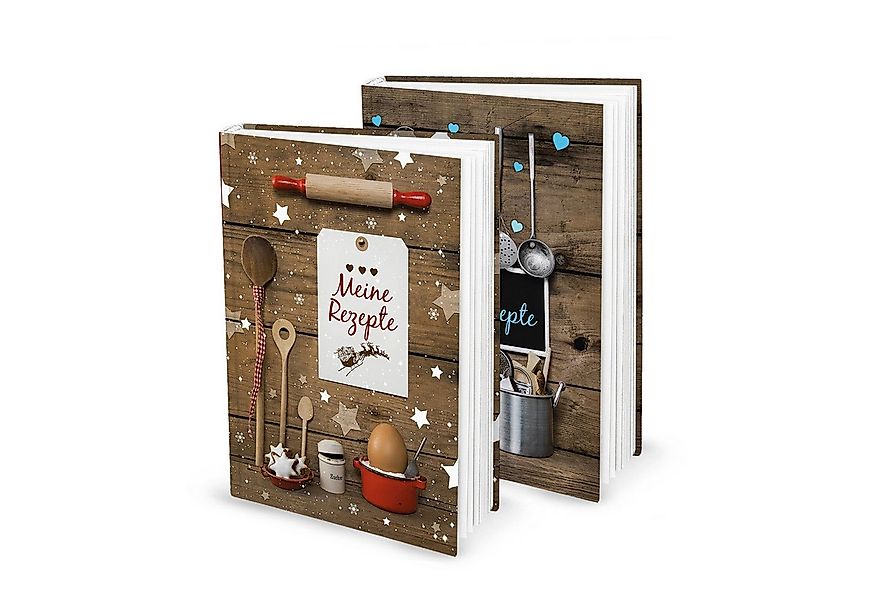 Logbuch-Verlag Dekofigur Geschenk-SET 2 x DIN A5 Rezeptbuch Kochbuch Backbu günstig online kaufen