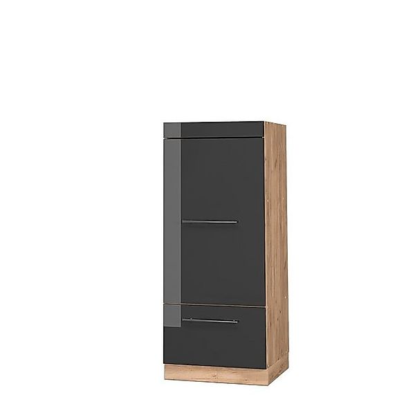 Vicco Mikrowellenschrank Fame-Line Anthrazit Hochglanz/Goldkraft Eiche 60 c günstig online kaufen