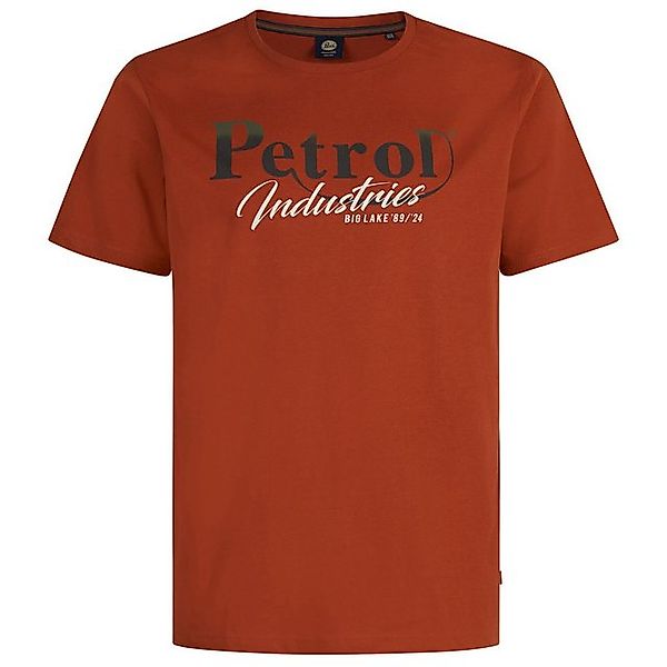 Petrol Industries Rundhalsshirt Große Größen Herren T-Shirt rost Logo-Print günstig online kaufen