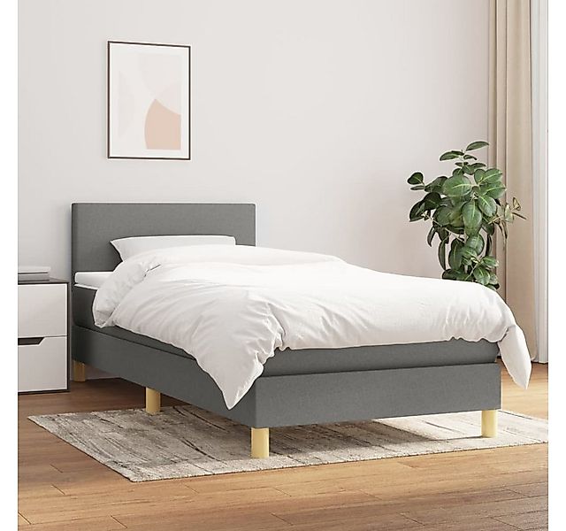 vidaXL Boxspringbett Boxspringbett mit Matratze Schwarz 100x200 cm Stoff Be günstig online kaufen