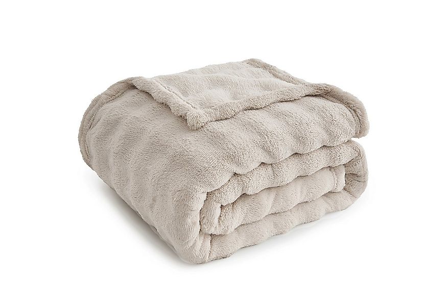 Wohndecke Kuscheldecke 150x200 weiß, Fleecedecke weich, Topfinel, dicke Dec günstig online kaufen