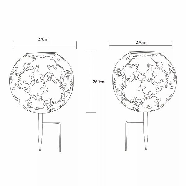 LED-Solarleuchte 36749 Kugel Ø 27 cm, rost, Erdspieß, Metall günstig online kaufen