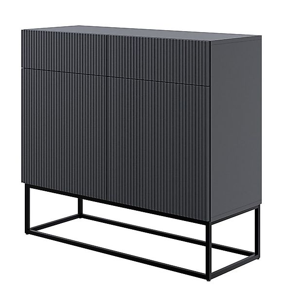 Selsey Sideboard VELDIO, 2-türig mit 2 Schubladen und schwarzem Gestell, 10 günstig online kaufen